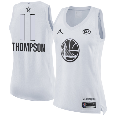 Nike Warriors #11 Klay Thompson White Women's NBA Jordan Swingman 2018 All-Star Game Jersey - Click Image to Close